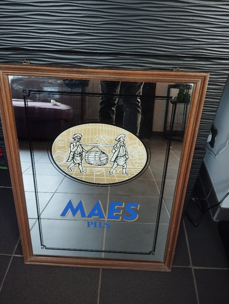 miroir Maes, Collections, Marques de bière, Enlèvement, Comme neuf, Panneau, Plaque ou Plaquette publicitaire