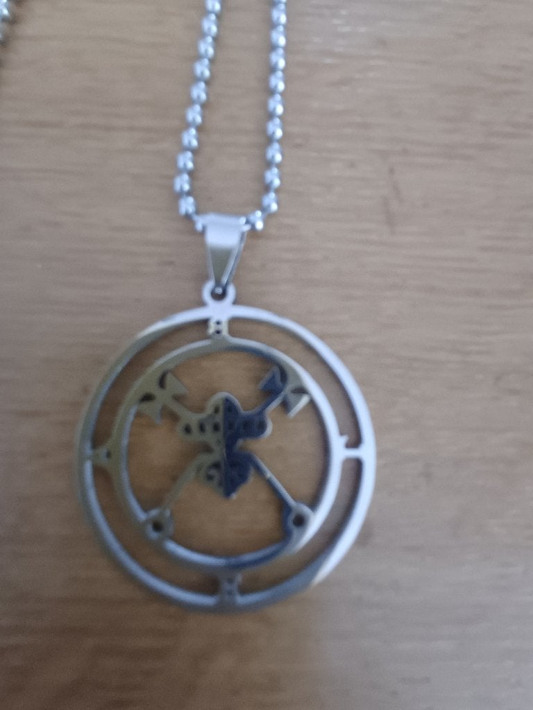 Gothic - Bael zegel ketting, Handtassen en Accessoires, Kettingen, Nieuw, Ophalen of Verzenden, Zilver, Overige materialen