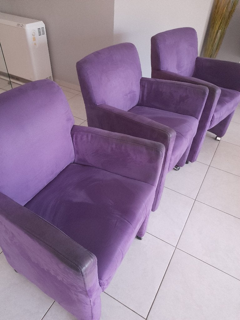 3 zeteltjes opwieltjes + relax zetel, Huis en Inrichting, Ophalen, Zo goed als nieuw, Rechte bank, Leer