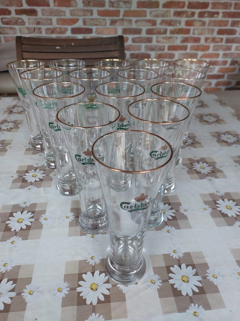 Bierglazen Carlsberg, Ophalen of Verzenden, Zo goed als nieuw, Glas of Glazen, Overige merken