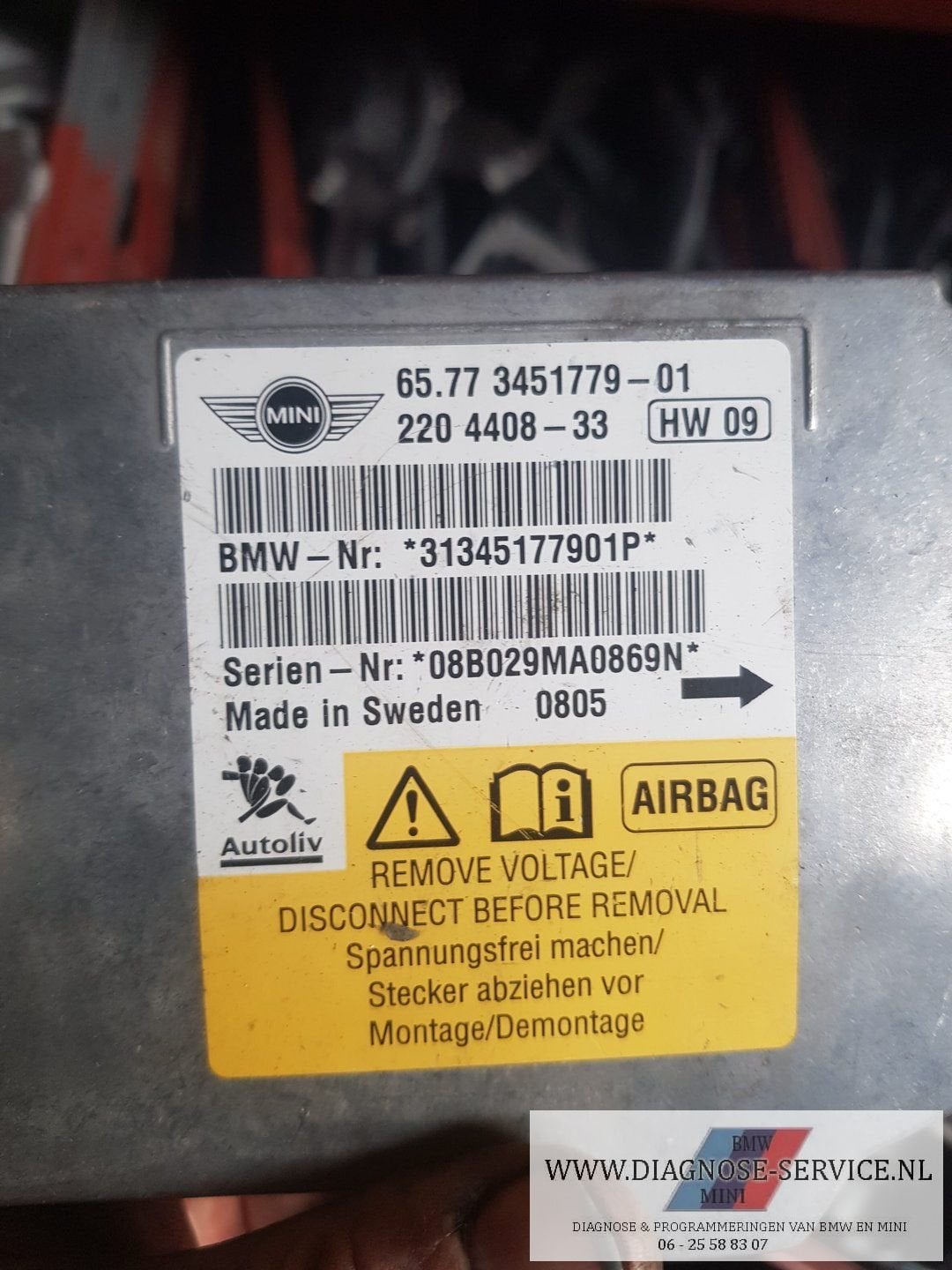 Mini one cooper s  R56 airbag module 6577 3451779, -, -, -, Enlèvement ou Envoi