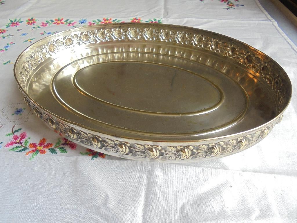 Ovale Art Deco sierschaal met roosjes, Ophalen of Verzenden