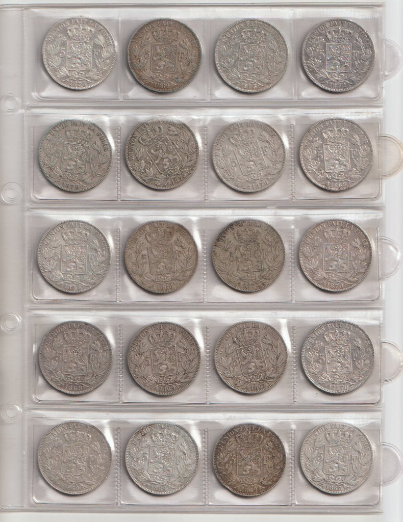 20 x 5 Frank België zilver 18**, Postzegels en Munten, Ophalen, Zilver, Zilver