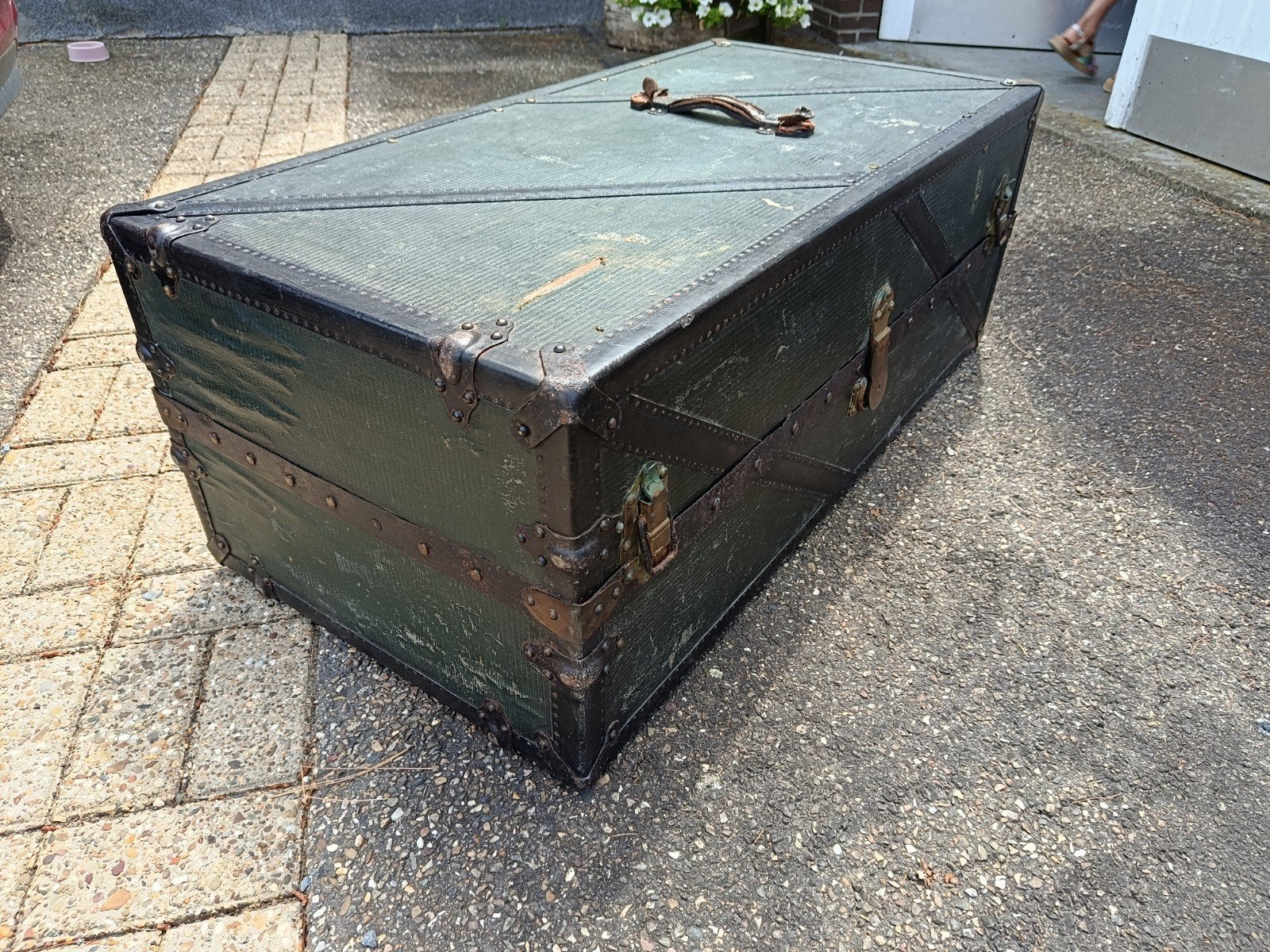 Oude scheepskoffer., Huis en Inrichting, Woonaccessoires | Kisten, Ophalen, Overige materialen, Gebruikt, 100 tot 150 cm