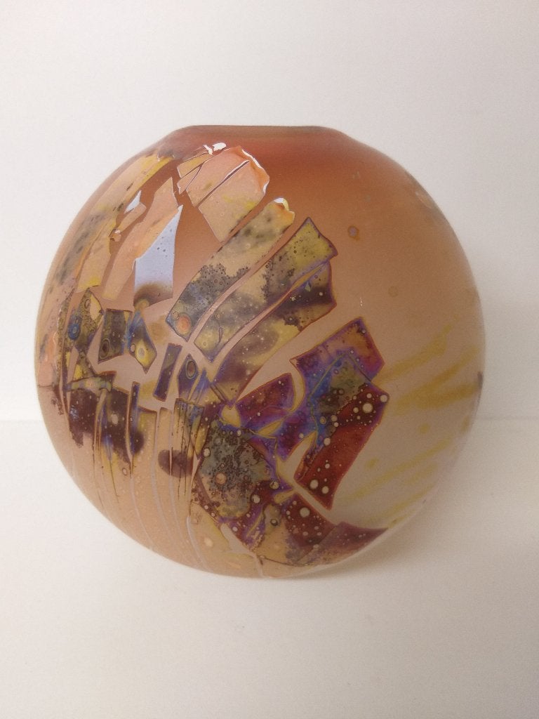 Vase "boule" en cristal signé Louis Leloup, Antiquités & Art, Enlèvement ou Envoi