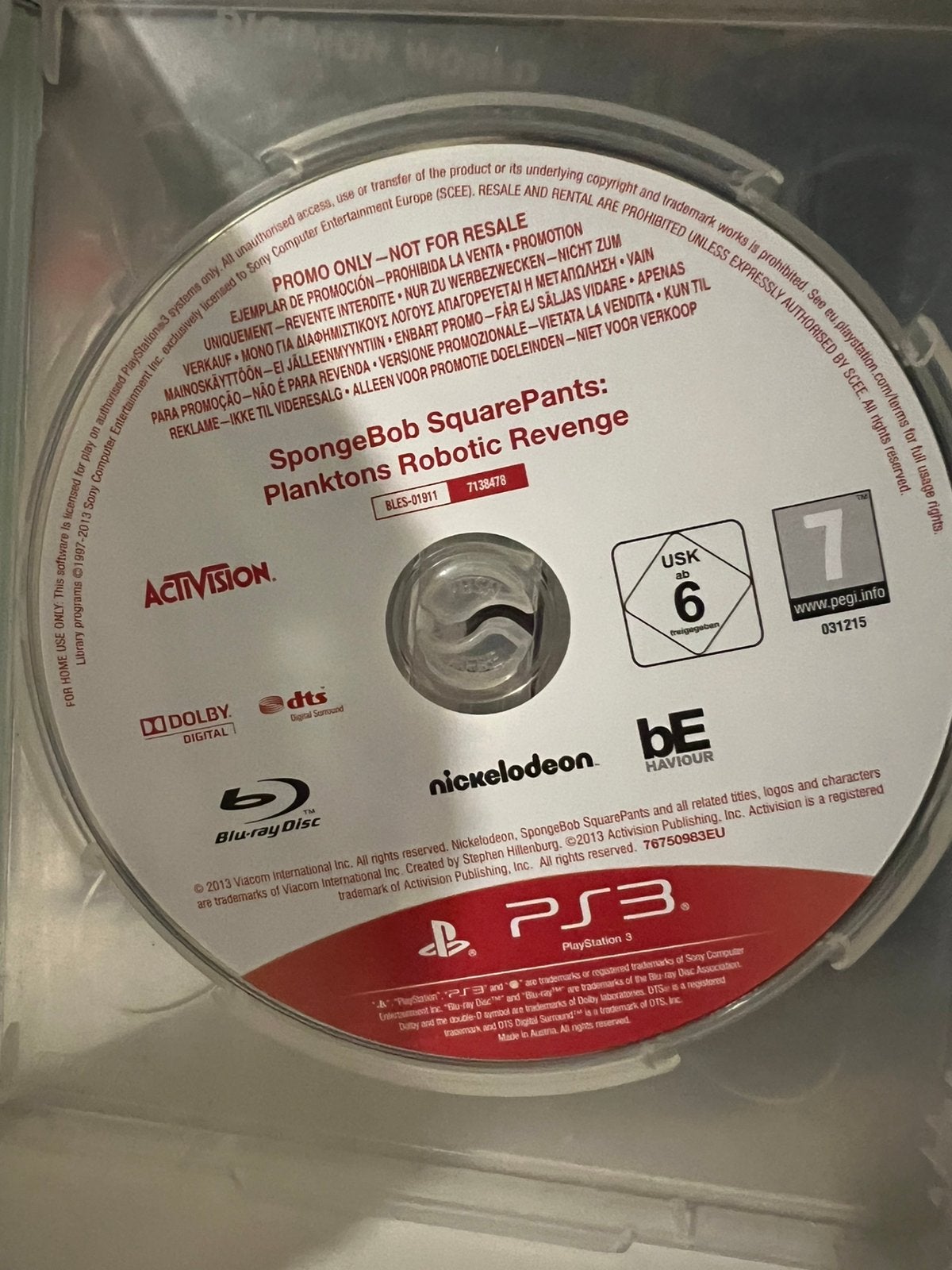 Bob l’eponge ps3 version promo, Enlèvement, Comme neuf