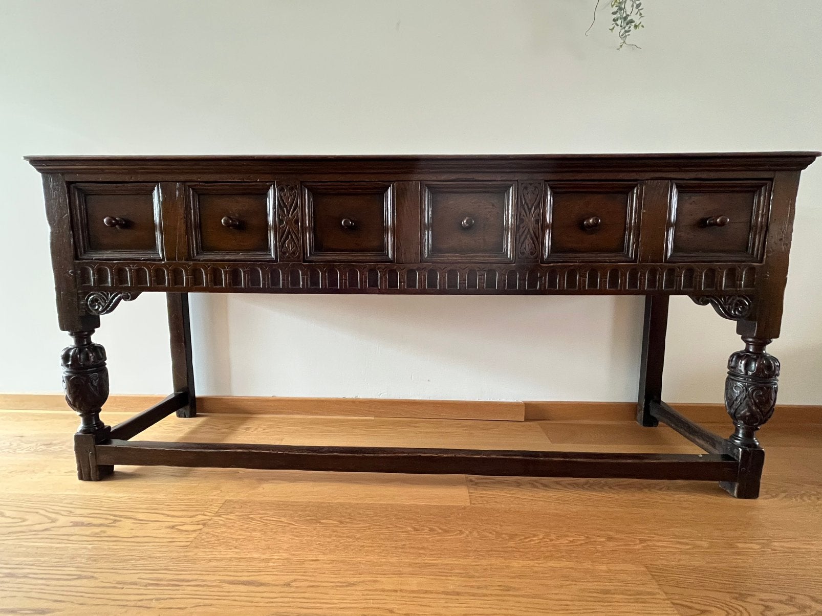 Originele Antieke Engelse Desserte / Buffetkast met 3 laden, Ophalen, Gebruikt, 150 tot 200 cm, Victoriaanse stijl