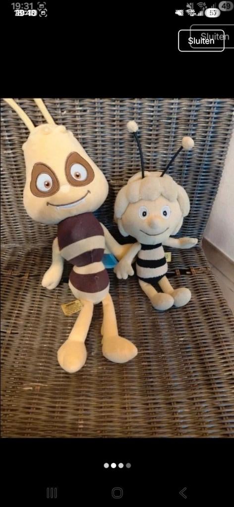 Knuffel maya de Bij en Willy studio 100, Overige merken, Ophalen of Verzenden, Zo goed als nieuw, Klein (minder dan 20 cm)