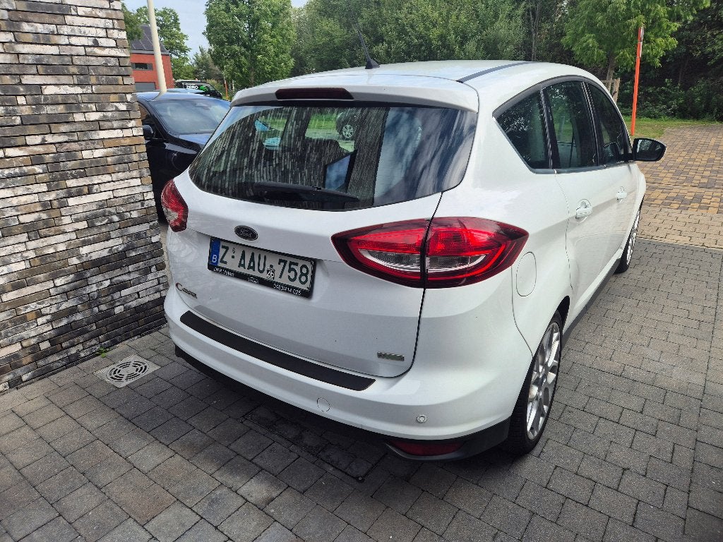 Ford C-Max 1.0ecoboost 2015 AC Navi Dodehoekass, Monovolume, Leder en Stof, Wit, Bedrijf