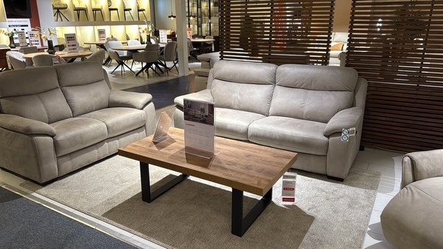 salon, Huis en Inrichting, Ophalen, Hout, 150 tot 200 cm, Stof silver Grey met 1x elek relax aan rechterzijde