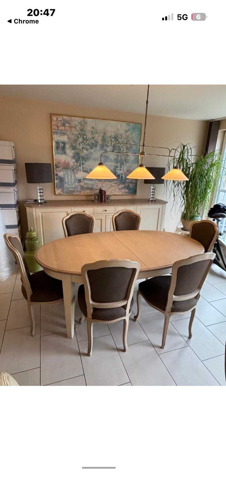 Eiken Eetplaats, Enlèvement, Comme neuf, Landelijk, 4 à 6 chaises