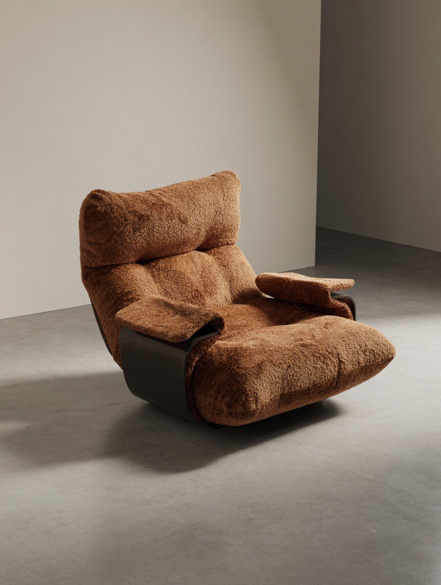 Fauteuil ligne roset marsala velours cuivre, Enlèvement ou Envoi, Comme neuf