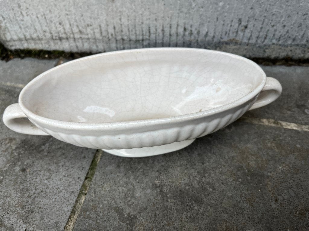 Plat blanc - bol - bol à sauce, Antiquités & Art, Enlèvement ou Envoi