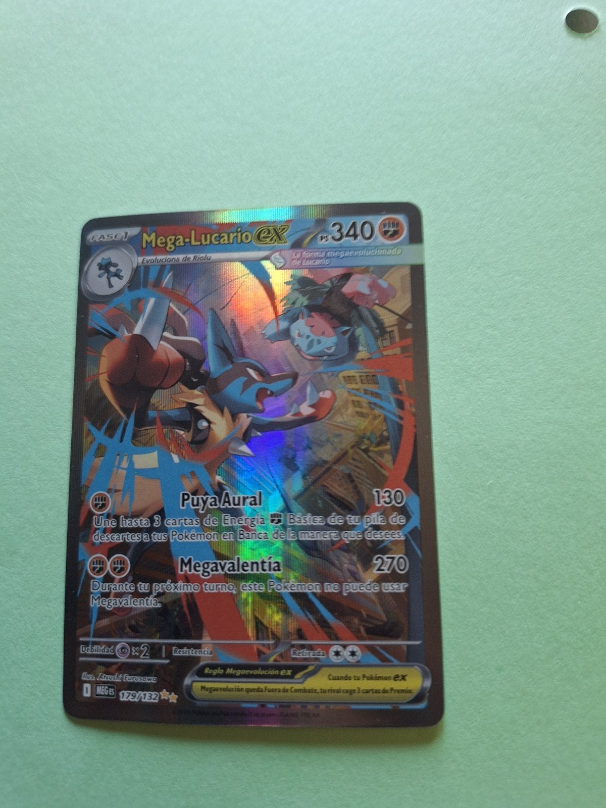 Pokémonkaart Mega Lucario ex 179/132, Hobby en Vrije tijd, Verzamelkaartspellen | Pokémon, Ophalen of Verzenden, Nieuw, Losse kaart