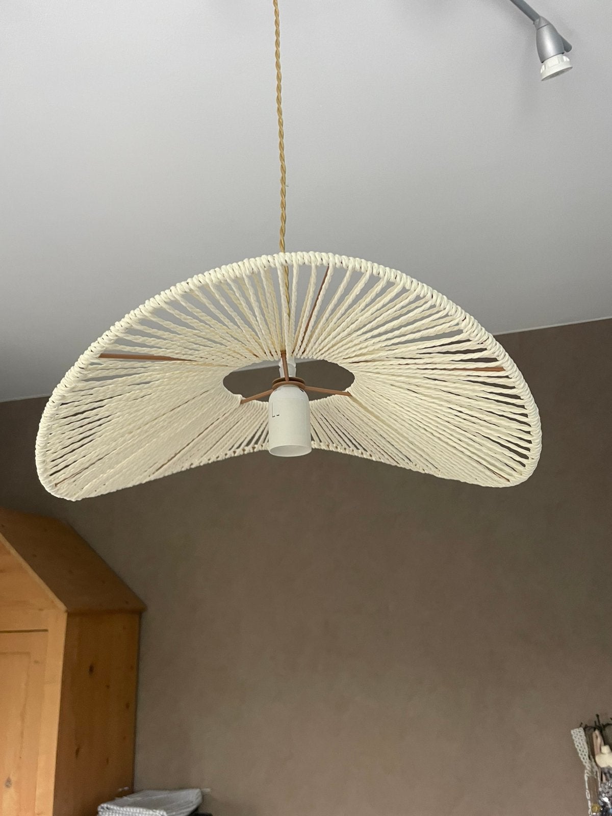 Plafonnier suspension, Neuf, Bois, E27 (grand), 40 cm