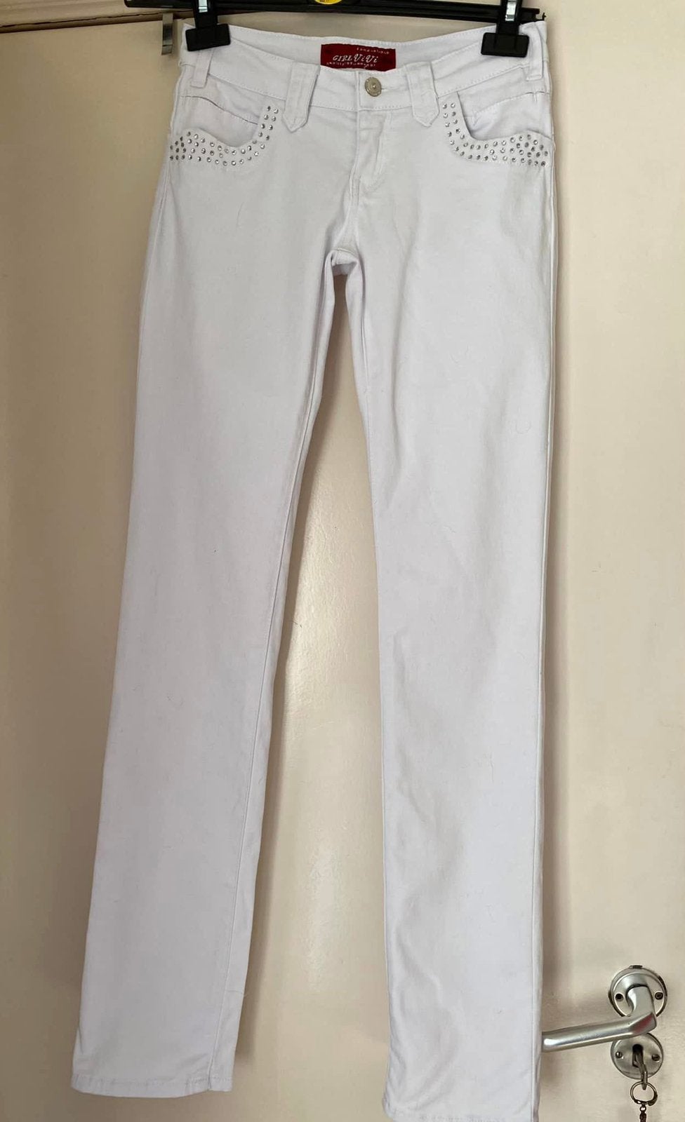 Vivi witte broek voor meisjes, maat S/M, Ophalen of Verzenden, Zo goed als nieuw, Wit