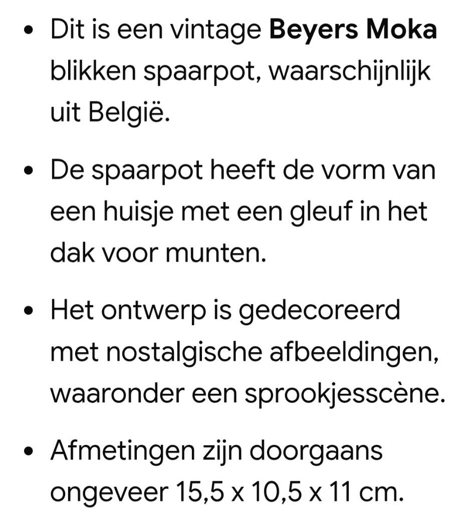 Vintage blikken spaarpot, Ophalen