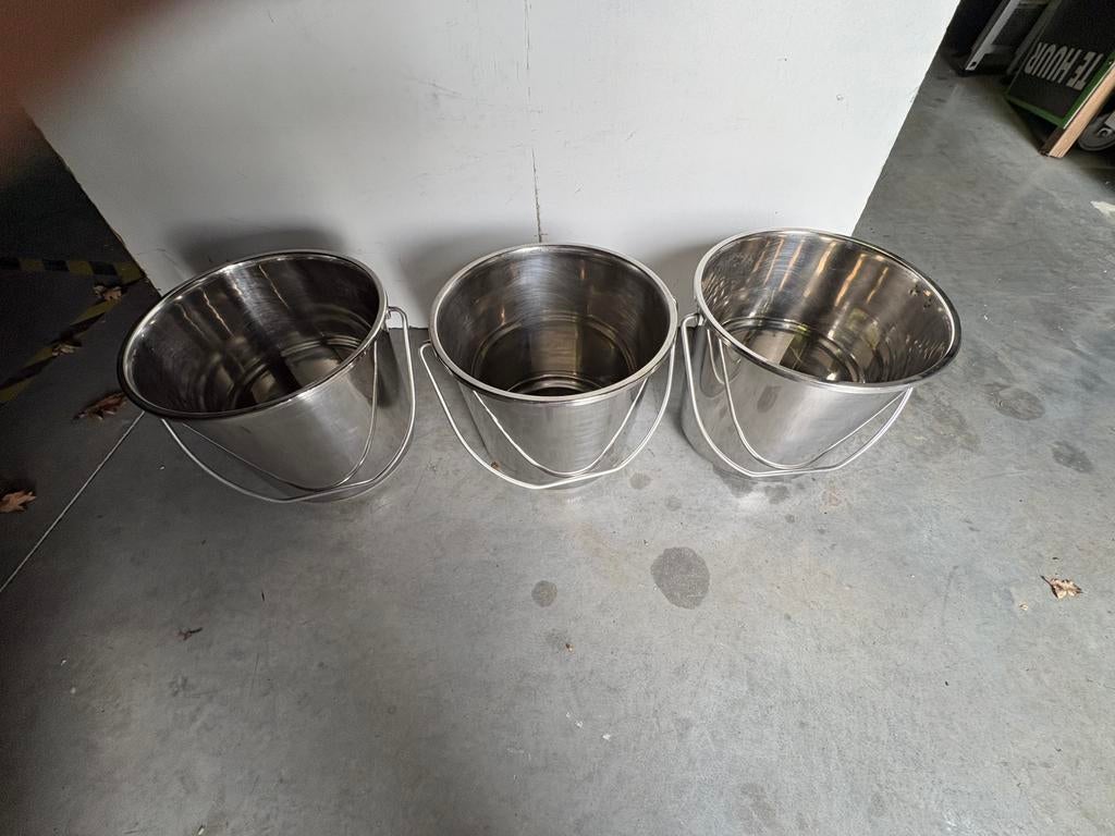 Inox emmers, Dieren en Toebehoren, Ophalen, Zo goed als nieuw