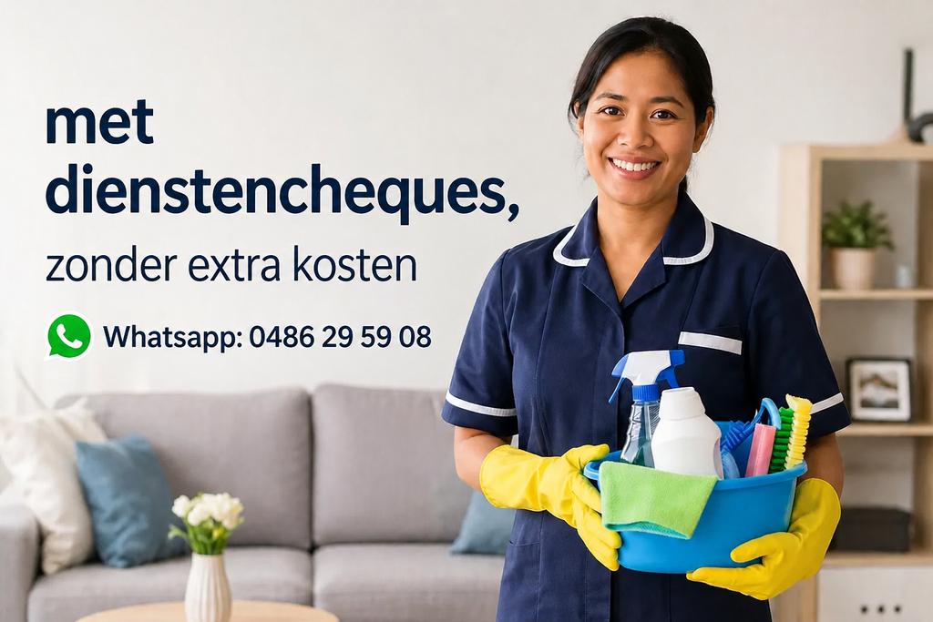 Huishulp met DIENSTENCHEQUES, geen EXTRA KOSTEN