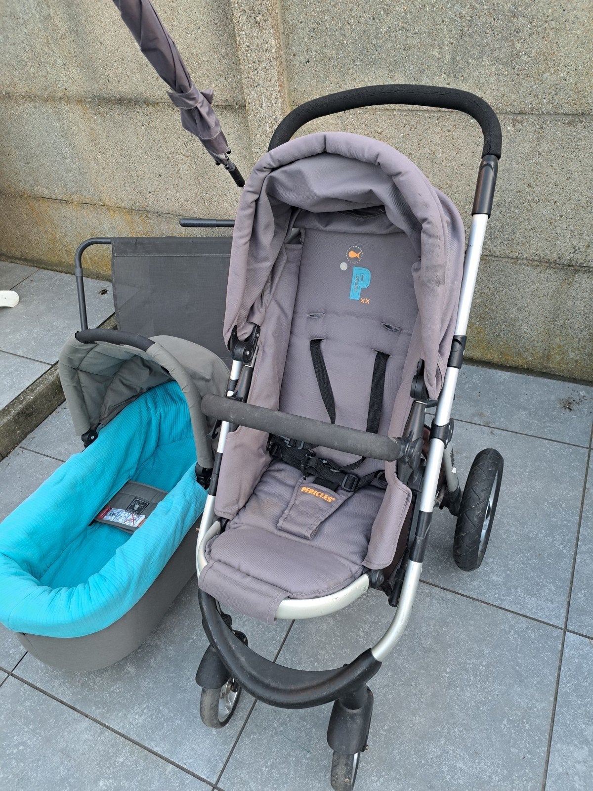 Pericles wandelwagen/kinderwagen, reiswieg, buggy, regenhoes, Ophalen