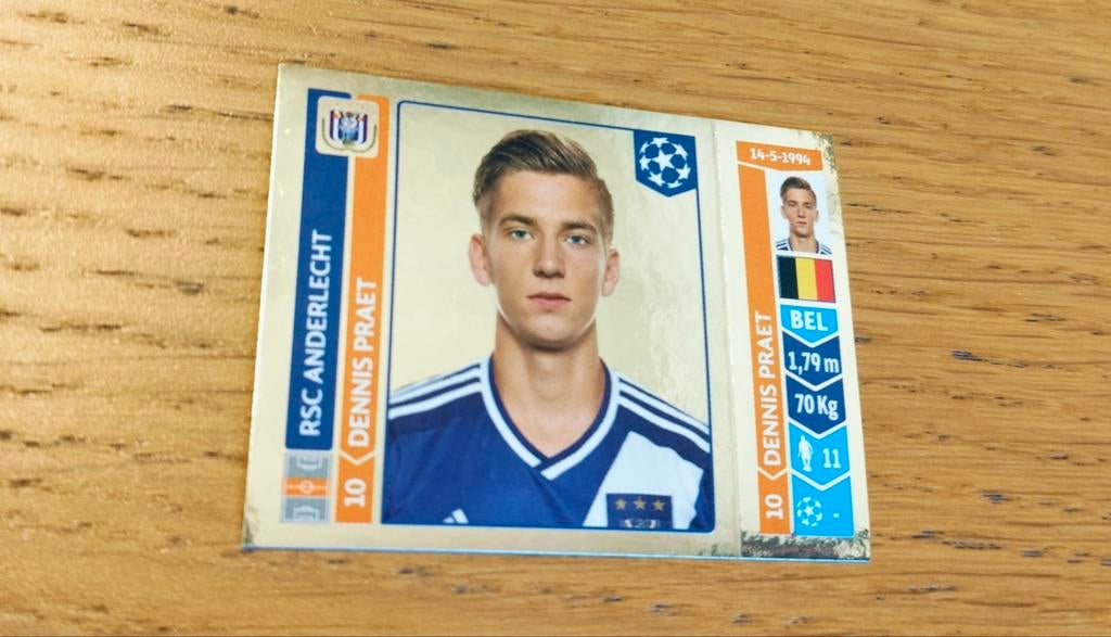 Panini CL sticker Dennis Praet 2014-2015, Collections, Enlèvement ou Envoi