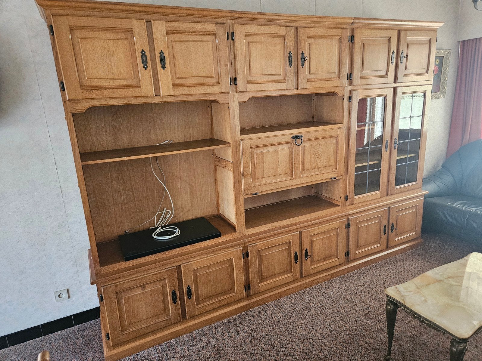 eikenhouten wandkast, Huis en Inrichting, Ophalen, 250 tot 300 cm, Met deur(en), Eikenhout