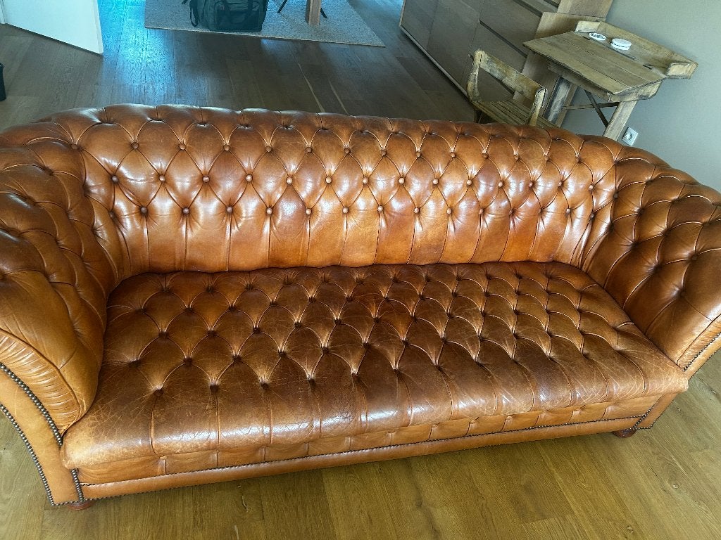 Chesterfield, Huis en Inrichting, Zetels | Zetels, Ophalen, Gebruikt, Driepersoons, Leer