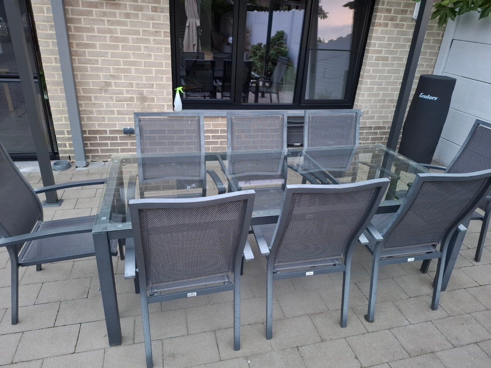 Eettafel met 8 stoelen Bois le Duc, Ophalen, Gebruikt, Aluminium, 8 zitplaatsen