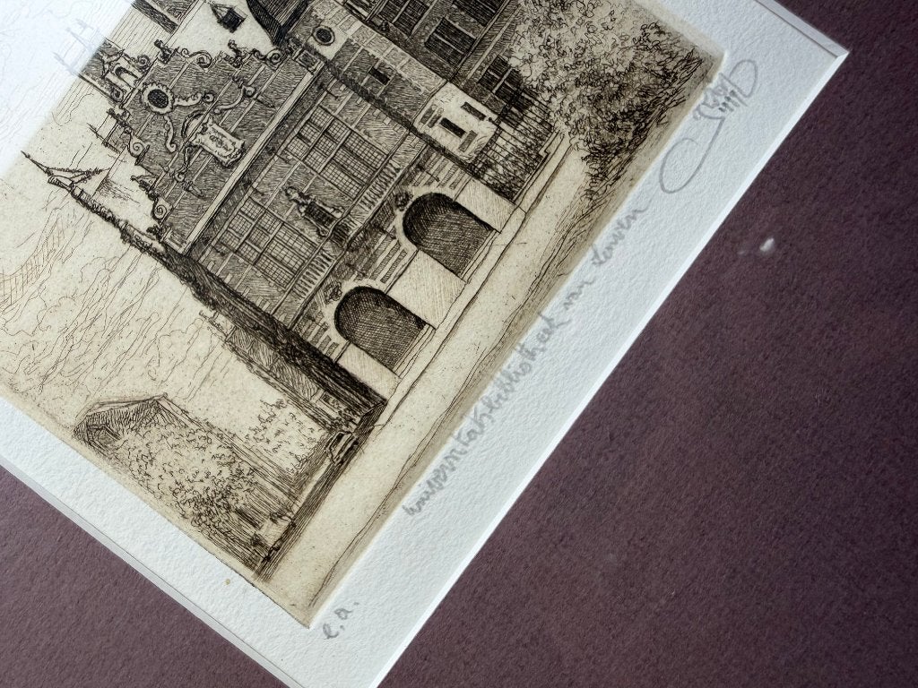 Ets Universiteitsbibliotheek Leuven - Johan Boussauw (E.A.), Stadsgezicht, 41 cm, Ophalen of Verzenden, 31 cm