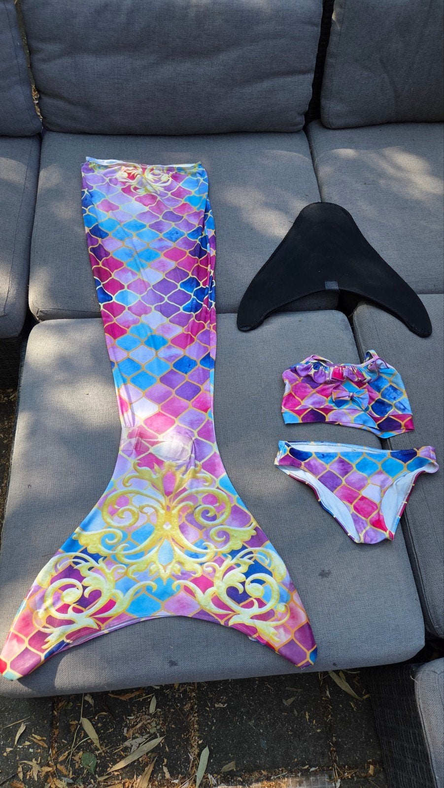 Zeemeerminstaart met bikini en monovin, Kinderen en Baby's, Kinderkleding | Kinder-zwemkleding, Ophalen of Verzenden, Gebruikt