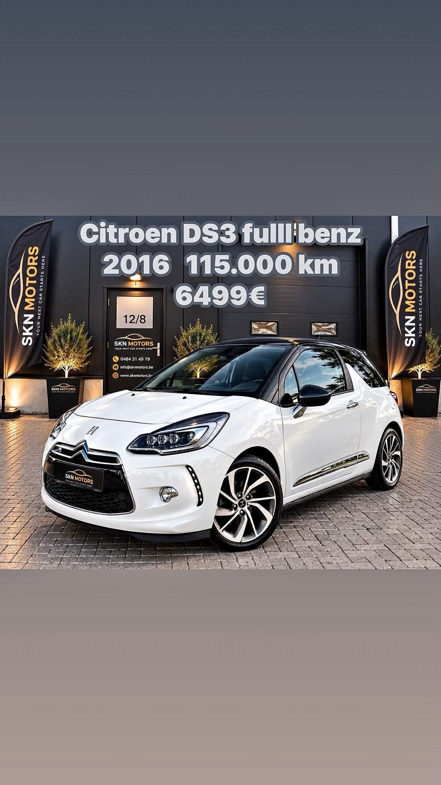SKN MOTORS  DS3 1.2 BENZINE 110 PK EURO 6B 1jaar garantie, Auto's, Voorwielaandrijving, Euro 6, Wit, Handgeschakeld