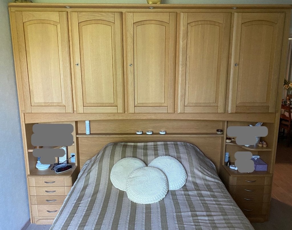 Eiken kast rond hoofdbord bed, Ophalen