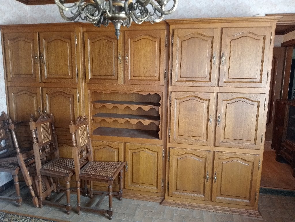 Armoire murale chêne massif,dressoir,meuble TV+ ..., Enlèvement