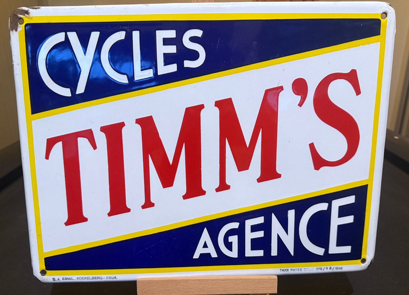 Emaille bord Timm’s fietsen, Ophalen of Verzenden, Zo goed als nieuw