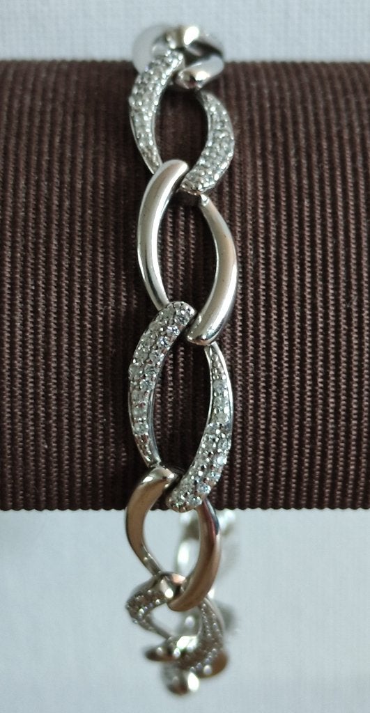 Twice as Nice Armband 19 cm, Handtassen en Accessoires, Armbanden, Nieuw, Ophalen of Verzenden, Met edelsteen, Zilver