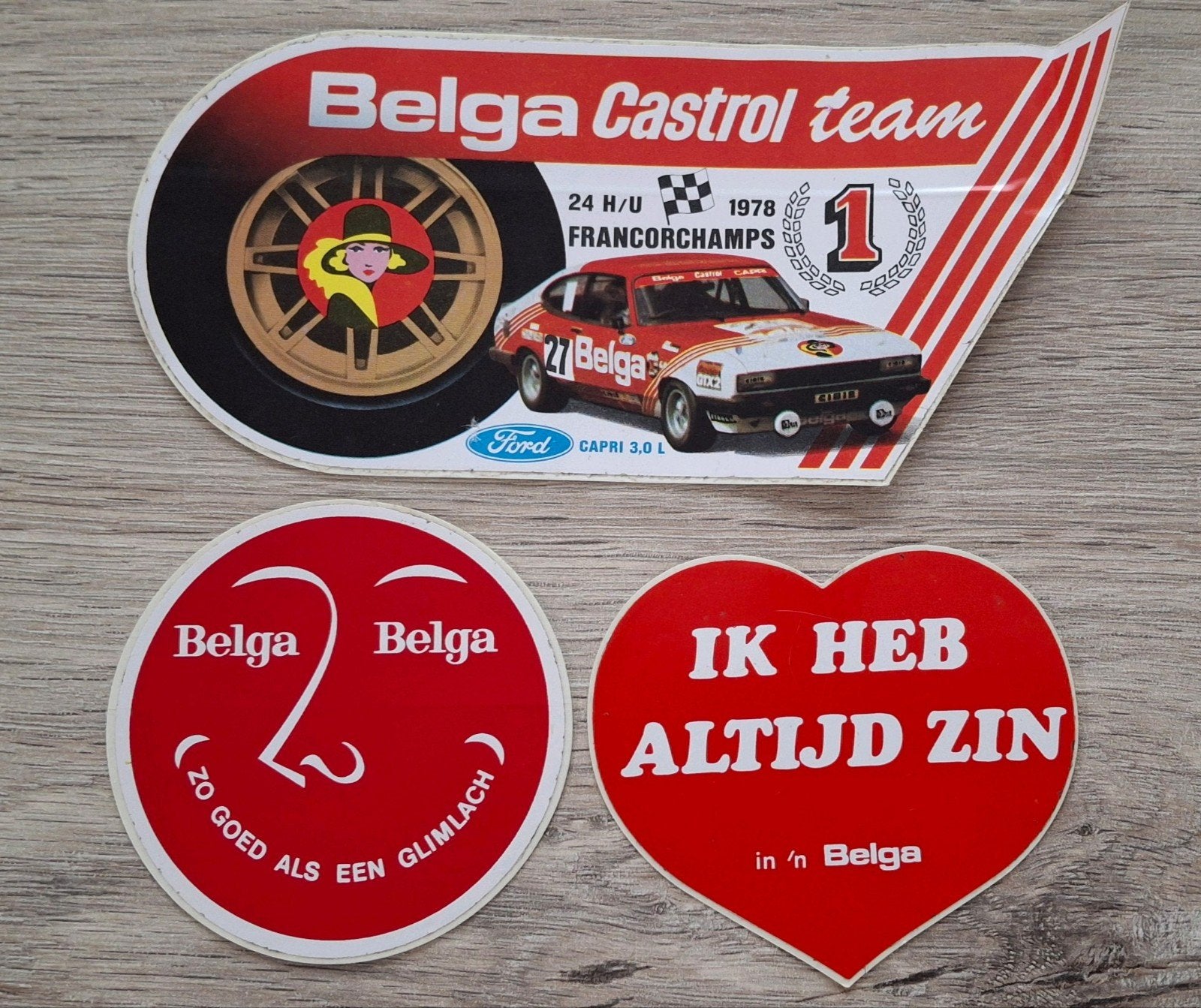 lot d'autocollants Belga cigarettes à tabac Ford Capri 1978, Enlèvement ou Envoi, Comme neuf, Marque