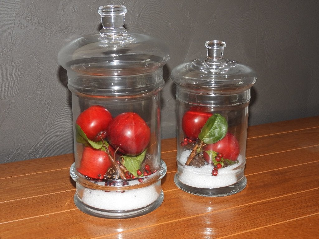2 cloches avec contenu, Verre, Enlèvement ou Envoi, Comme neuf, Avec décoration incluse