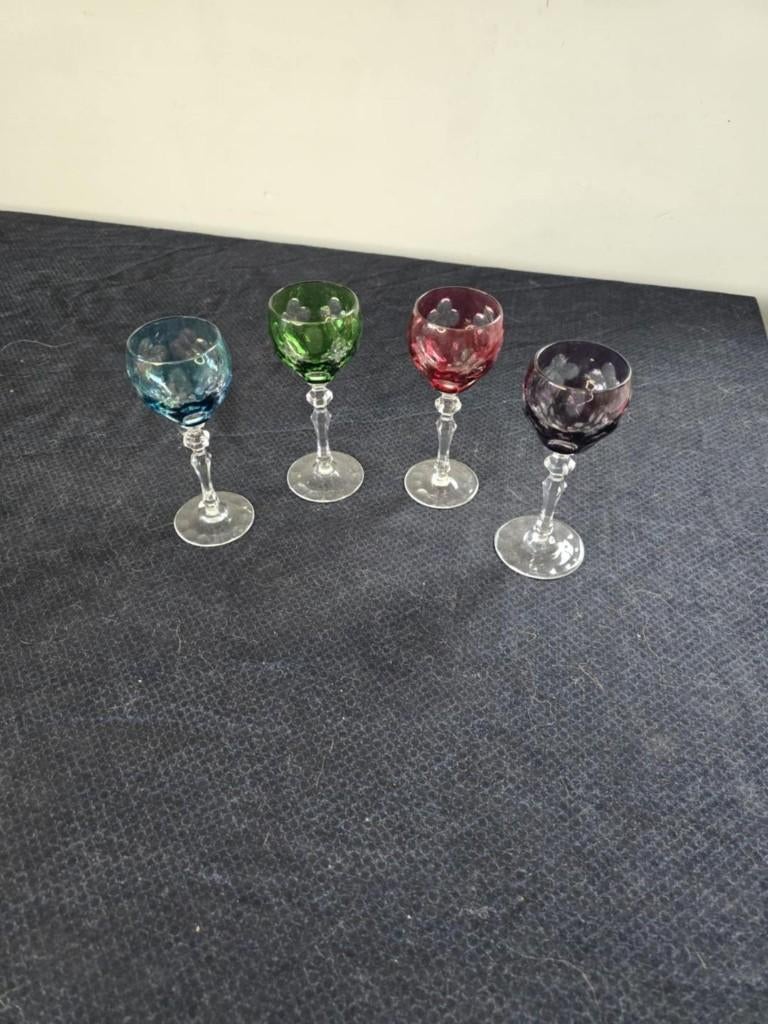 4 BAYEL kristallen likeurglazen, Antiek en Kunst, Antiek | Glaswerk en Kristal, Ophalen of Verzenden