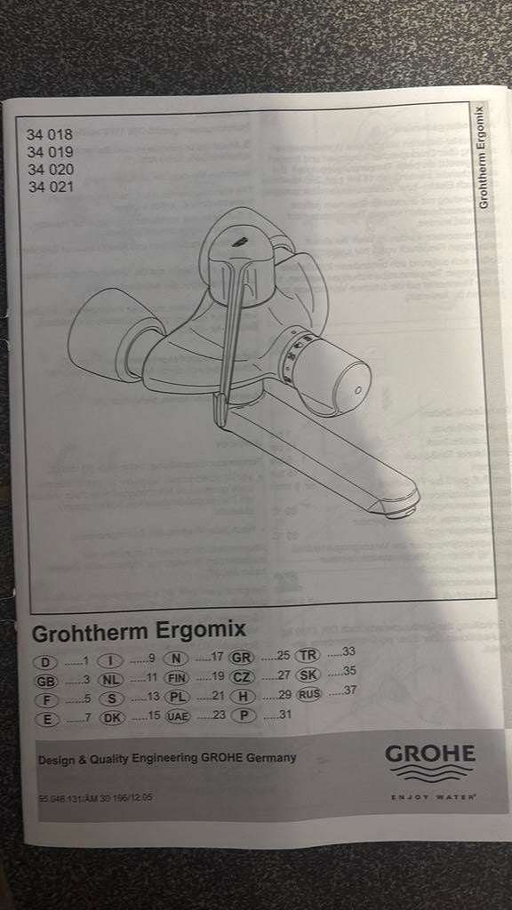 Grohtherm ergomix, Bricolage & Construction, Sanitaire, Enlèvement, Neuf, Robinet