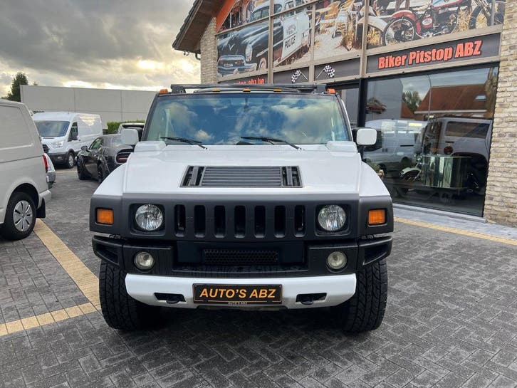 HUMMER H2 6.0 i lichte vracht, Auto's, Automaat, Panoramadak, Wit, Leder
