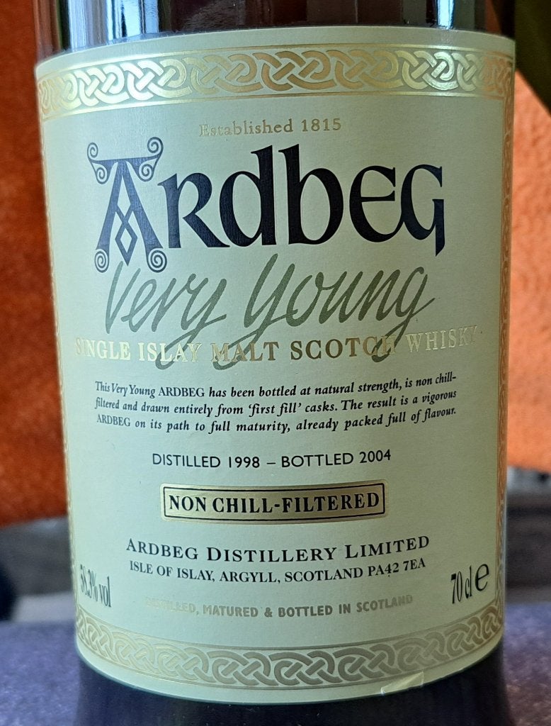 Whisky Ardbeg Very Young, Verzamelen, Overige gebieden, Overige typen, Nieuw, Ophalen of Verzenden