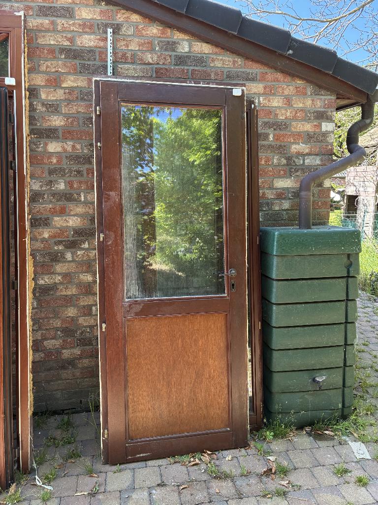 porte en meranti, Double vitrage, Panneau vitré, 160 cm ou plus, Enlèvement
