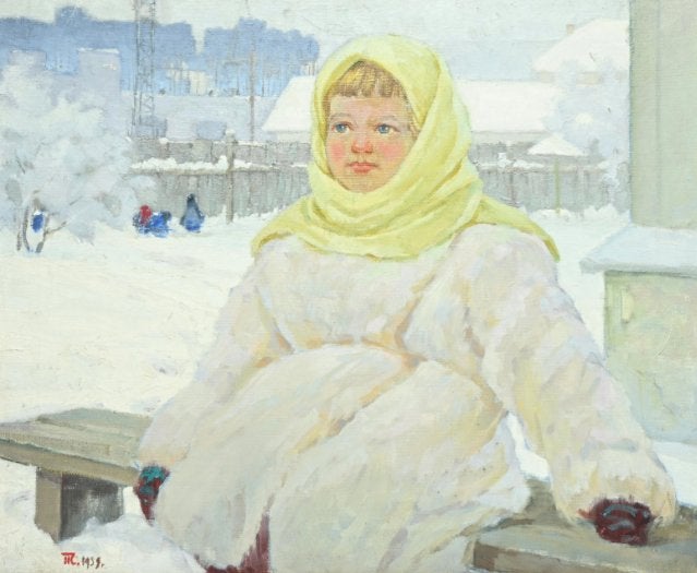 Pavel Sergejevitsj TSJOEVARGIN (1921-2013): Meisje (63x52cm), Antiek en Kunst, Ophalen of Verzenden, Gesigneerd