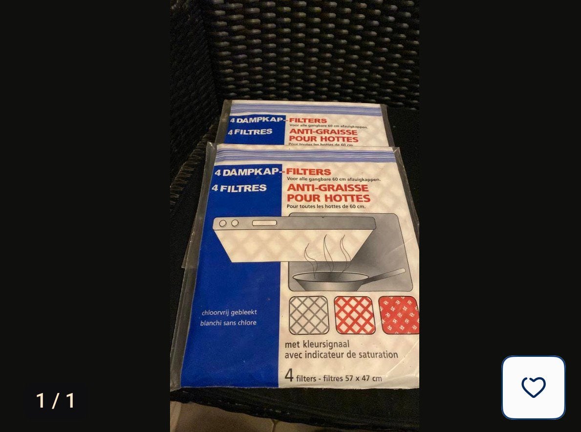 Dampkap filters, Ophalen, Zo goed als nieuw