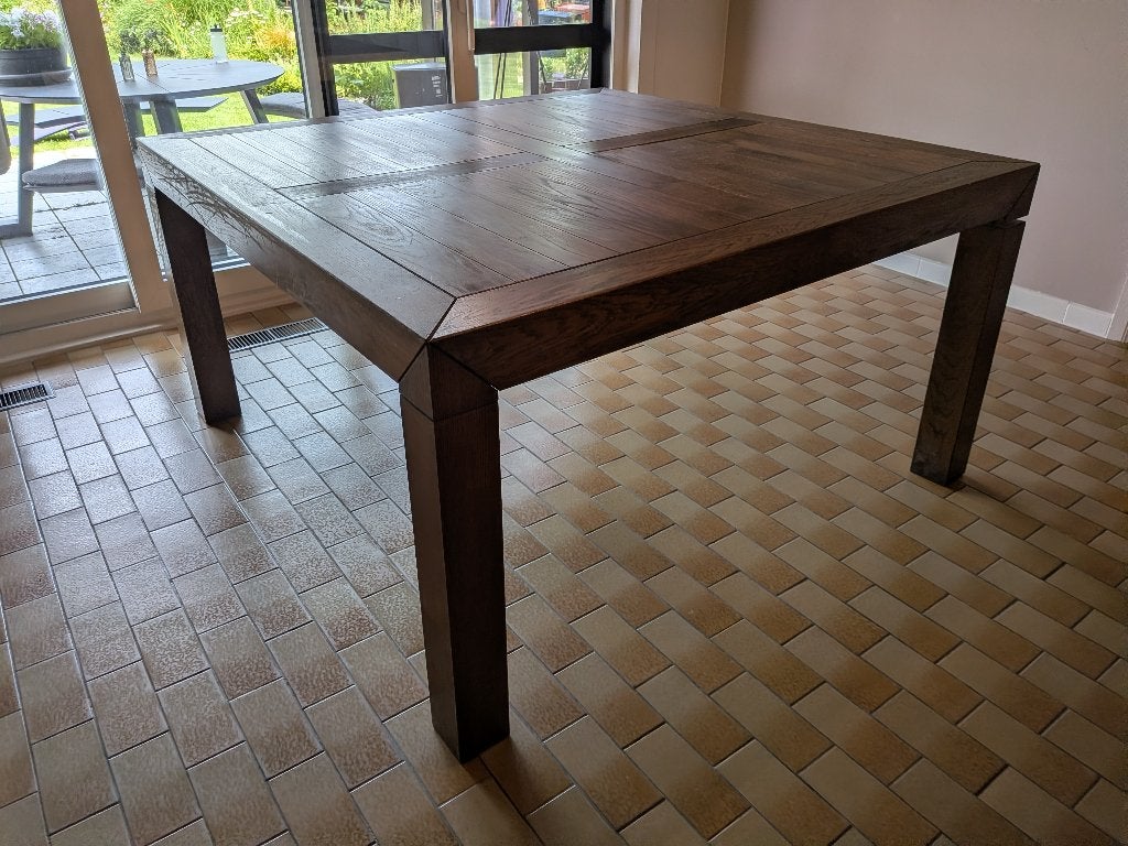 Tafel en 8 stoelen, Ophalen, Overige materialen, Gebruikt, Vierkant