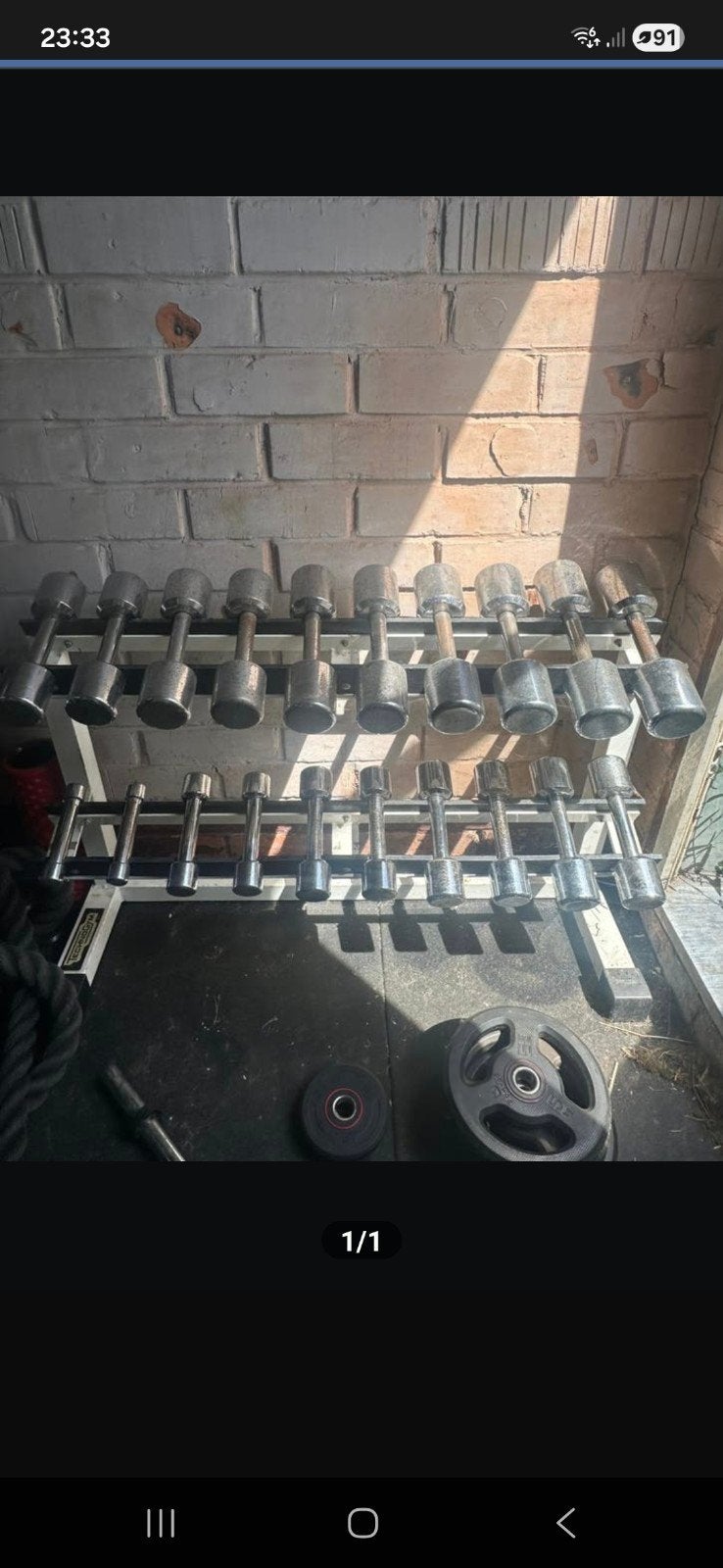 technogym dumbells halters met rek 1 - 10 kg, Ophalen