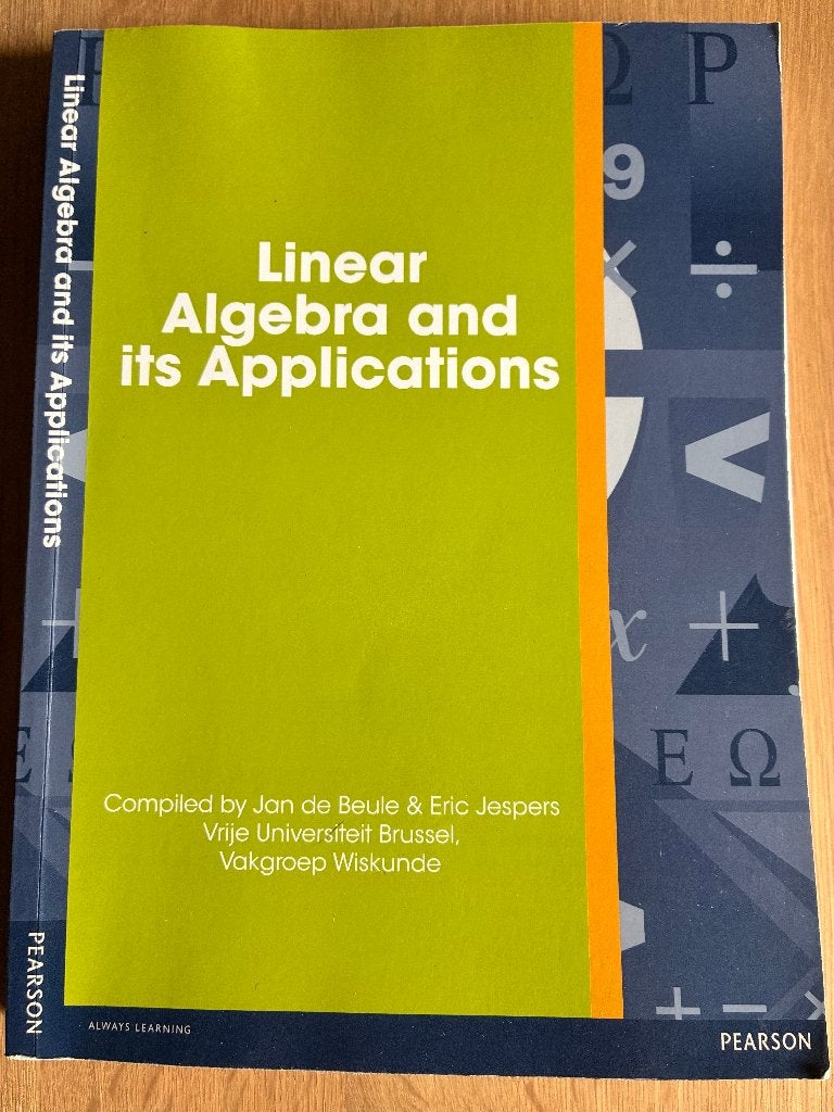 Linear Algebra and its applications (VUB), Enlèvement ou Envoi, Comme neuf, Enseignement supérieur, Jan de Beule en Eric Jespers