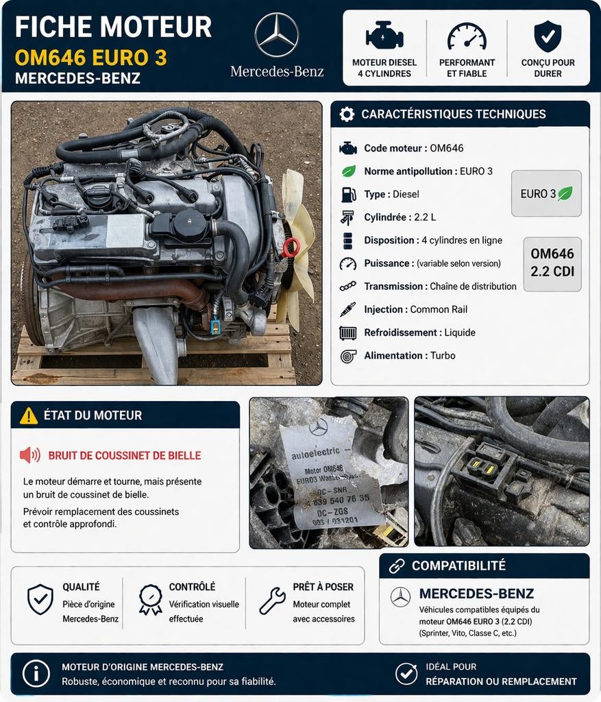 Moteur Mercedes sprinter