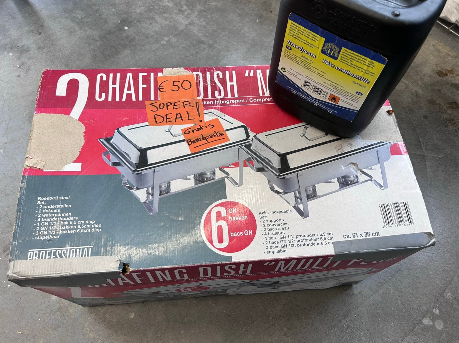Chafing dishes, Ophalen, Zo goed als nieuw