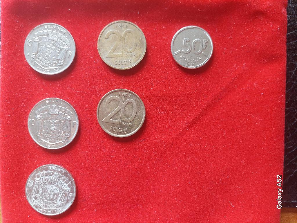 lot Belgische munten 10, 20 en 50 fr, Ophalen of Verzenden, Metaal, Setje